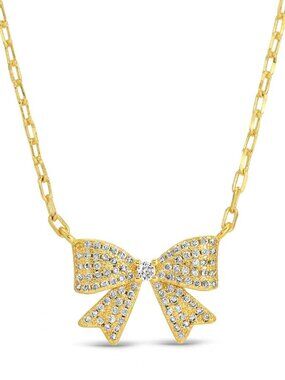 Dainty Bow & Sparkle Necklace